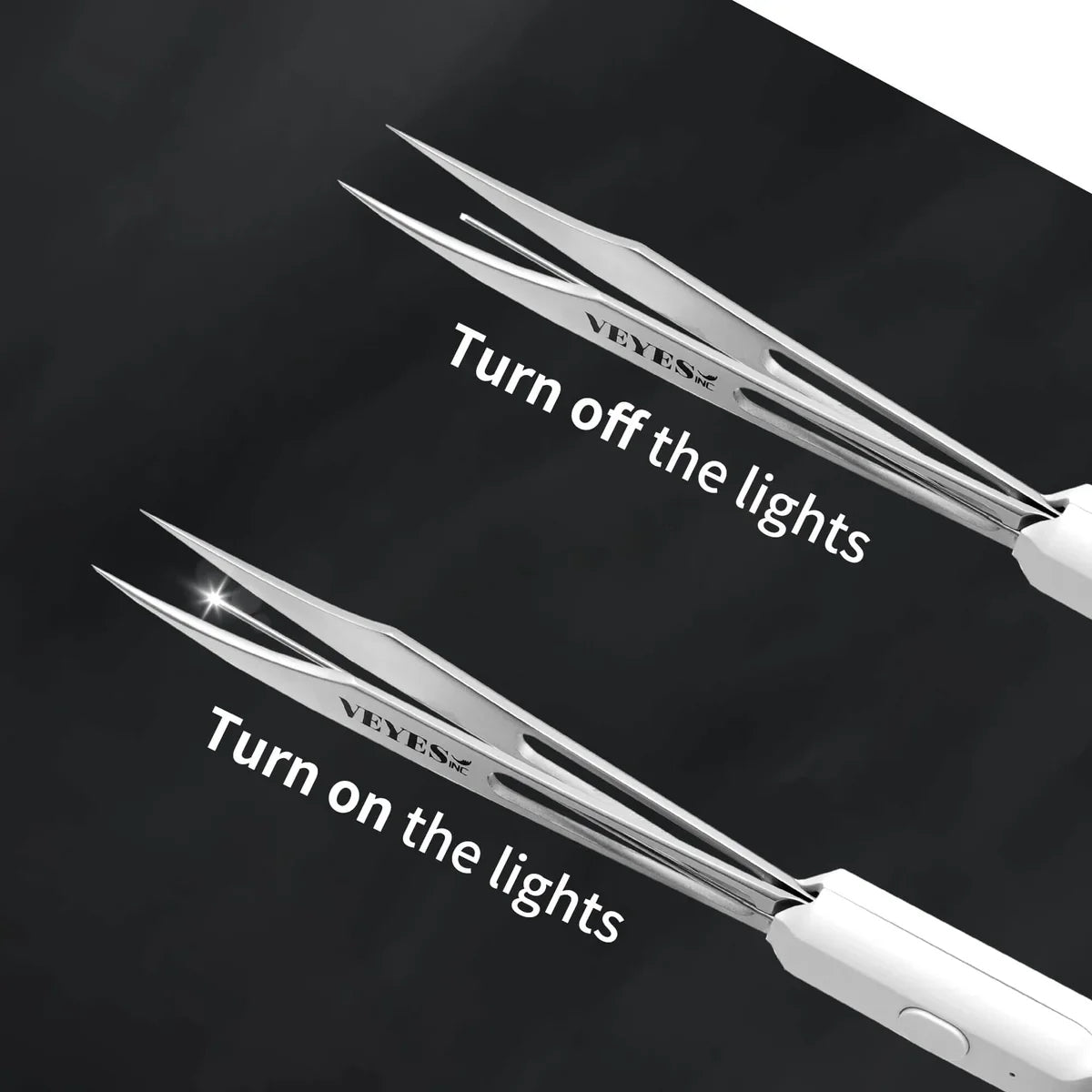 Japanese Stainless Steel  LED Light Lash Tweezers