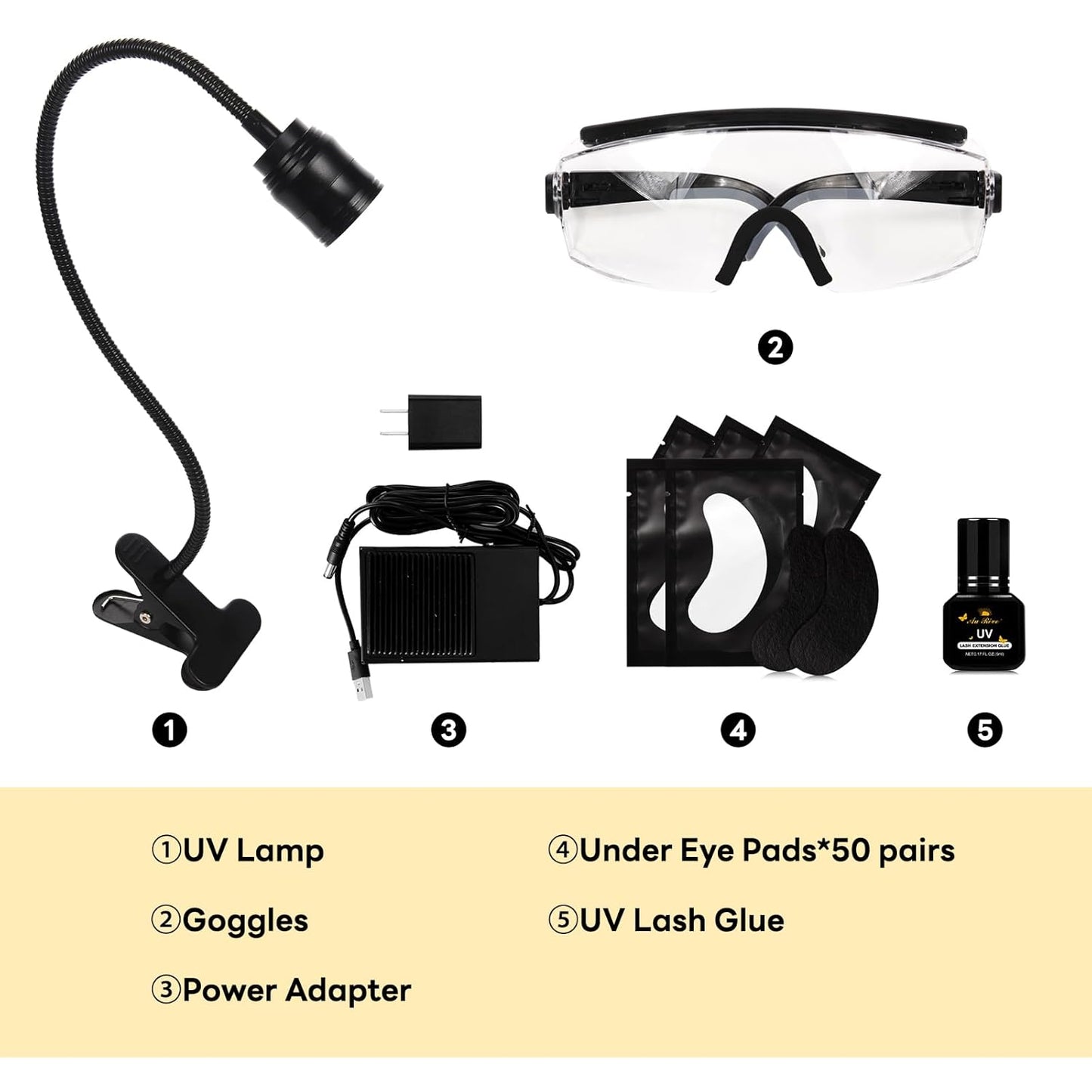 False Eyelashes UV Light Set