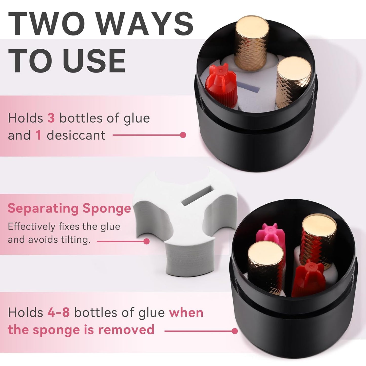 Digital Display Humidity Monitor Eyelash Glue Storage Container.