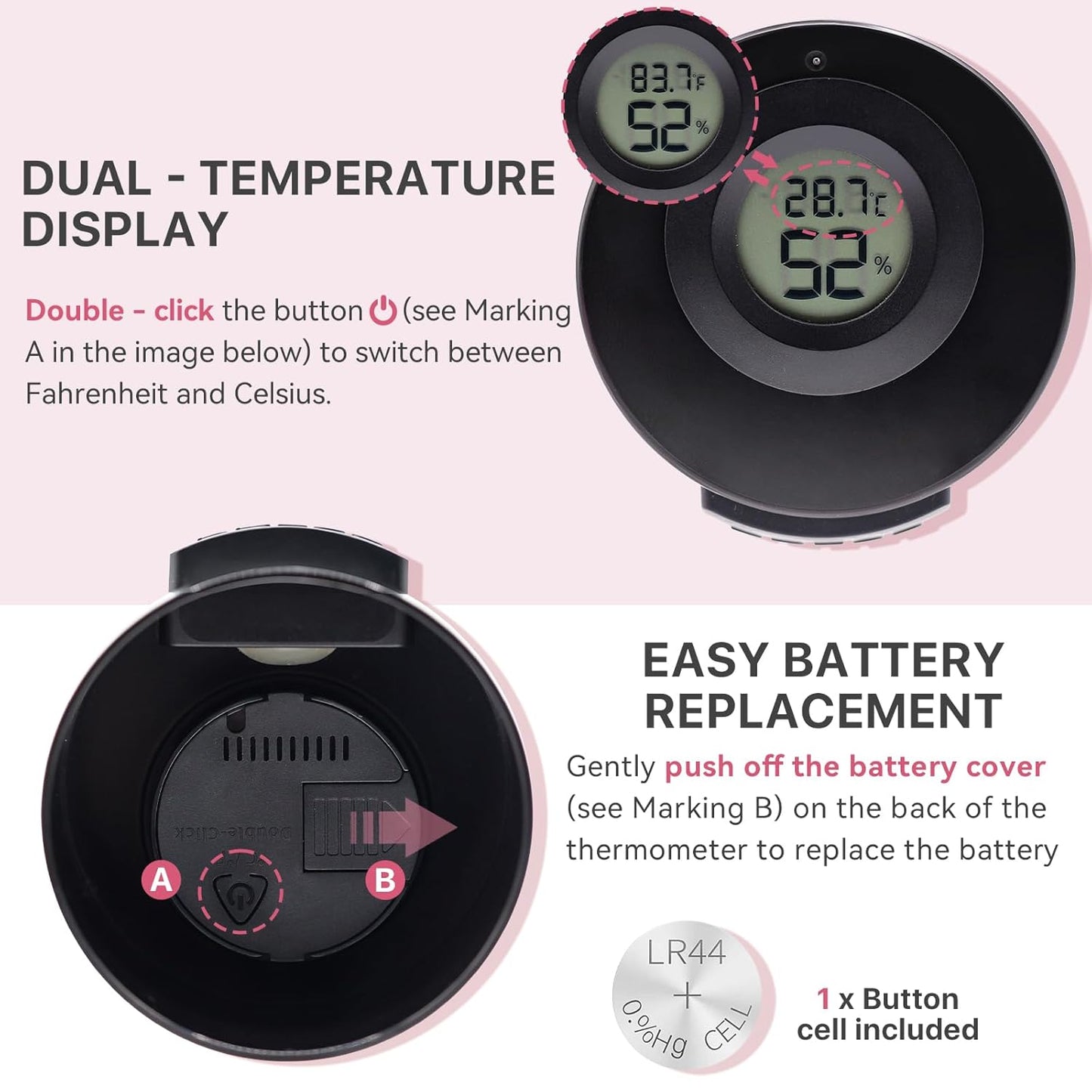 Digital Display Humidity Monitor Eyelash Glue Storage Container.