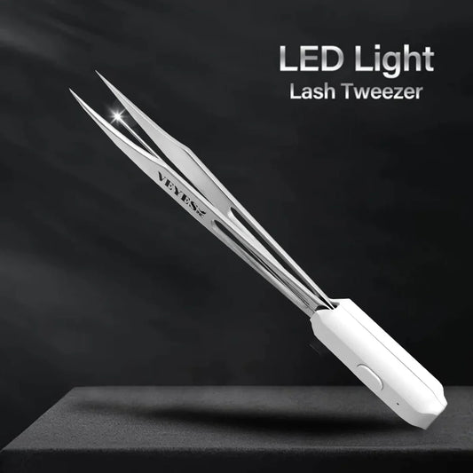 Japanese Stainless Steel  LED Light Lash Tweezers